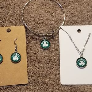 Earrings, bracelet and necklace set